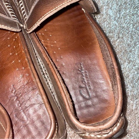 Clarks Driving Loafers Men's 12M Brown Leather Slip On Moccasin Shoes 71281 - Picture 5 of 8